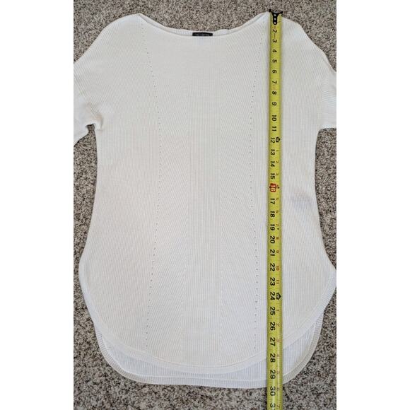 The Limited Ivory Cashmere Blend Long Sleeve Pullover Tunic Sweater Eyelets Sz M - Picture 5 of 10